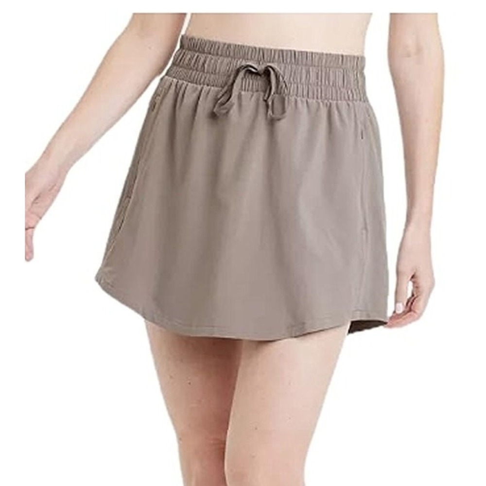 All In Motion Women's High Rise Core Flex Woven Skort - Lt Brown - Size XL